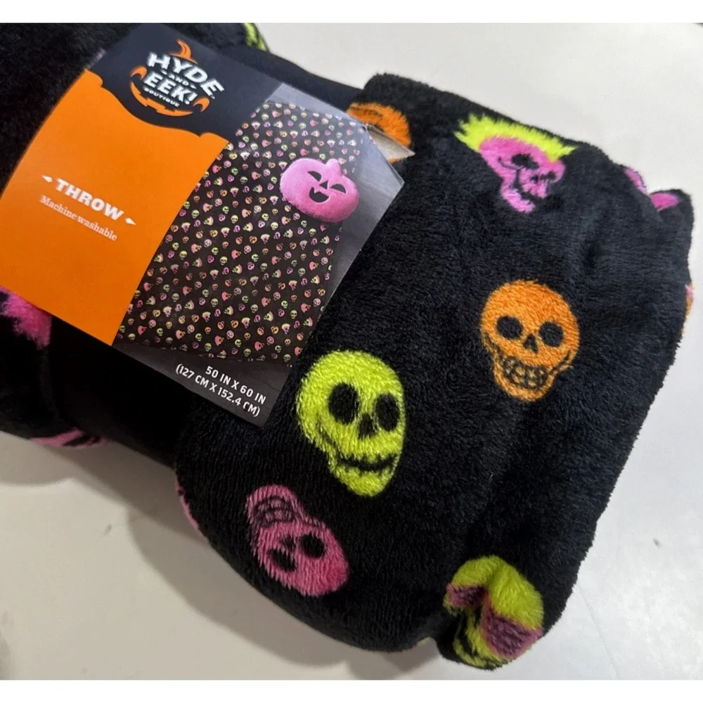 Halloween Skull Throw Blanket Plush Soft, 50 x 60